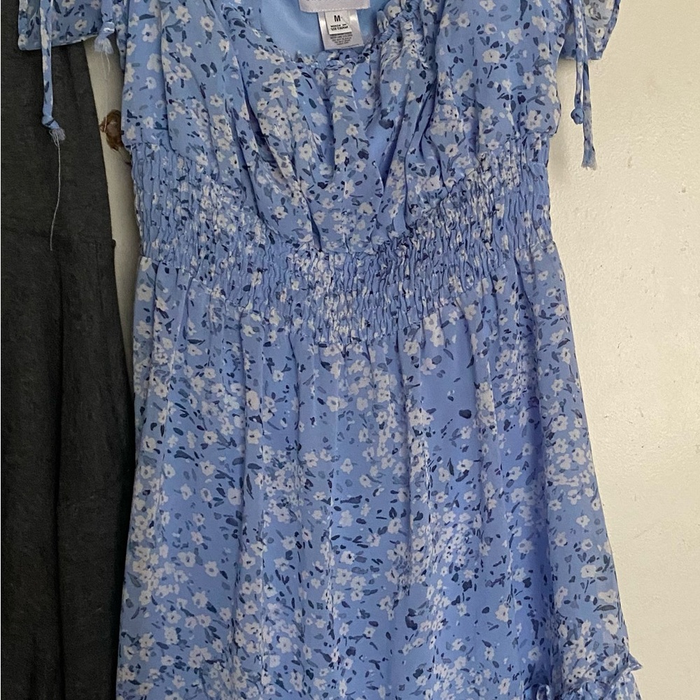 Sweet Storm Blue Floral Midi Dress